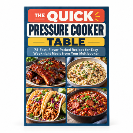 The QUICK PRESSURE COOKER TABLE: 75 Fast, Flavor-Packed Recipes for Easy Weeknight Meals from Your Multicooker
